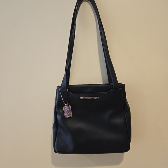 NWOT Nine West Black Leather Shoulder Bag - Picture 2 of 16